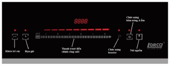 Các nút điều khiển của Bếp từ đôi Lorca TA-1006 Plus