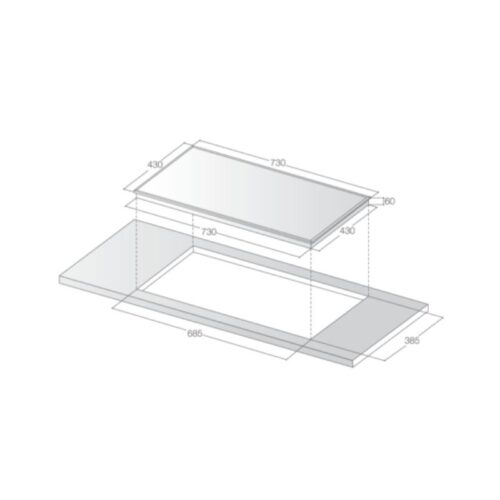 Kích thước Bếp từ đôi Lorca TA-1008 PLUS