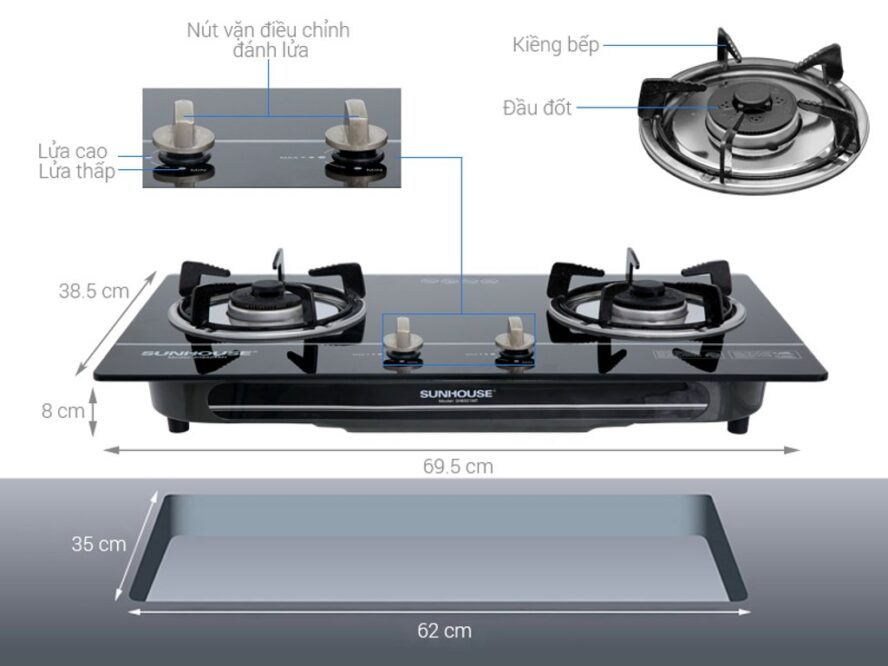 kích thước bếp gas âm Lorca và mối liên hệ với kích thước khoét lỗ