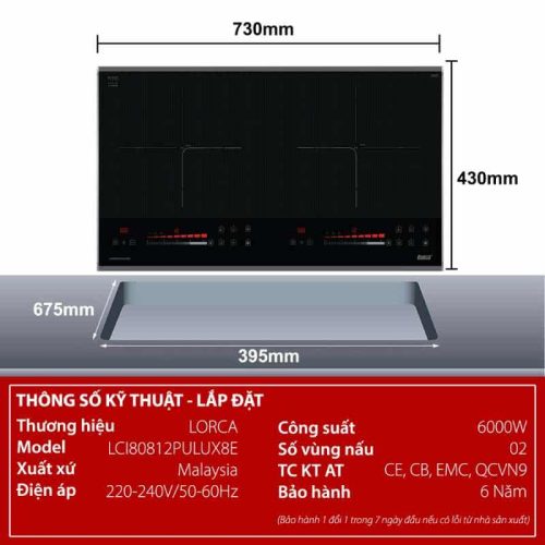 Bếp từ đôi Lorca LCI 80812 PULUX8E 5 thong so bep tu doi lorca lci 80812 pulux8e